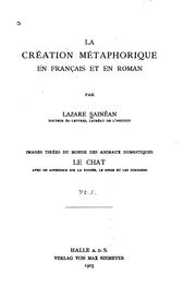 Cover of: La création métaphorique en français et en roman