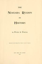 Cover of: The Niagara region in history.