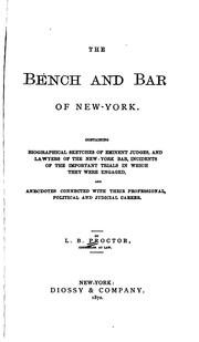 The bench and bar of New-York by L. B. Proctor