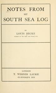 Cover of: Notes from my South Sea log