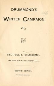 Cover of: Drummond's winter campaign, 1813.