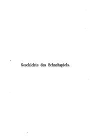 Cover of: Geschichte und Litteratur des Schachspiels