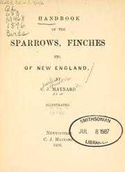 Cover of: Handbook of the sparrows, finches, etc., of New England.