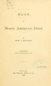 Cover of: Eggs of North American birds by C. J. Maynard