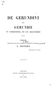 Cover of: De gerundivi et gerundii vi antiquissima et usu recentiore ...