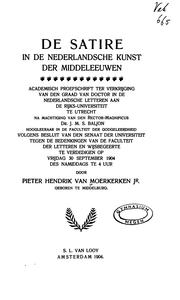 Cover of: De satire in de Nederlandsche kunst der middeleeuwen ... by P. H. van Moerkerken