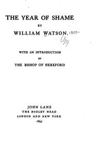 Cover of: The year of shame by Watson, William Sir