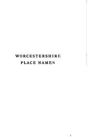 Cover of: Worcestershire place names