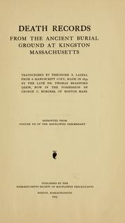Death records from the ancient burial ground at Kingston, Massachusetts by Drew, Thomas Bradford