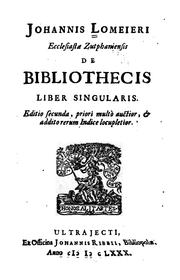 Cover of: De bibliothecis liber singularis.