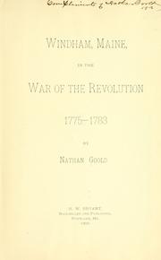 Cover of: Windham, Maine in the war of the revolution, 1775-1783