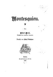 Montesquieu by Albert Sorel