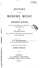 Cover of: History of the modern music of western Europe: from the first century ... to the present day
