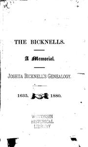 The Bicknells by Bicknell Family Association.