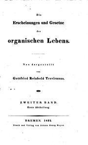 Cover of: Die Erscheinungen und Gesetze des organischen Lebens.: Neu dargestellt
