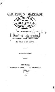 Cover of: Gertrude's marriage.