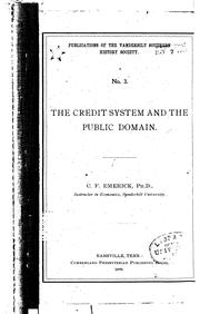 Cover of: The credit system and the public domain. by C. F. Emerick, C. F. Emerick