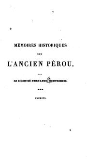 Cover of: Mémoires historiques sur l'ancien Pérou