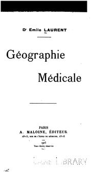 Cover of: Géo graphie médicale.