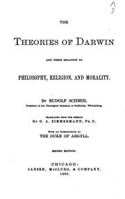Cover of: The theories of Darwin and their relation to philosophy, religion, and morality. by Schmid, Rudolf