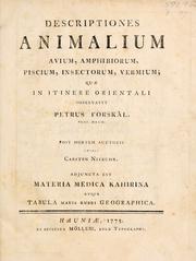 Cover of: Descriptiones animalium, avium, amphibiorum, piscium, insectorum, vermium by Peter Forsskål