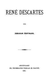 Cover of: René Descartes by Abraham Hoffmann, Abraham Hoffmann