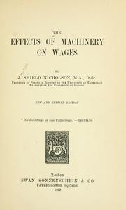 Cover of: The effects of machinery on wages