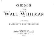 Cover of: Gems from Walt Whitman