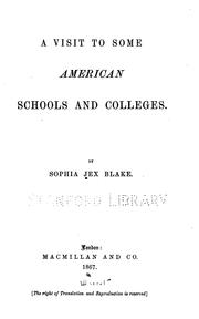 Cover of: A visit to some American schools and colleges.