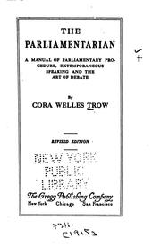 Cover of: The parliamentarian by Cora Welles Trow, Cora Welles Trow