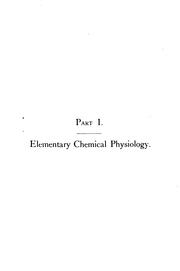 Cover of: Laboratory manual of elementary chemical physiology and urine analysis