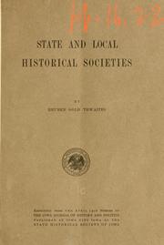 Cover of: State and local historical societies