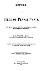 Cover of: Report on the birds of Pennsylvania by Pennsylvania. Ornithologist.