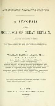 Cover of: Molluscorum Britanniæ synopsis.: A synopsis of the Mollusca of Great Britain.