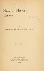 Cover of: Natural history essays