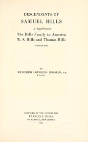 The Hills family in America by William Sanford Hills