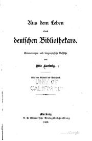 Cover of: Aus dem Leben eines deutschen Bibliothekars.