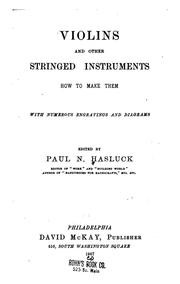 Cover of: Violins and other stringed instruments by Paul N. Hasluck