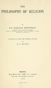 Cover of: The philosophy of religion. by Harald Høffding