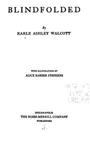 Cover of: Blindfolded by Walcott, Earle Ashley