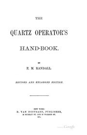 Cover of: The quartz operator's hand-book.