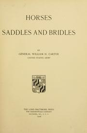 Cover of: Horses, saddles and bridles