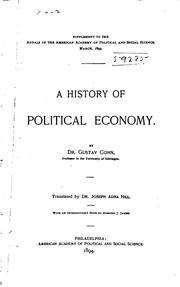 Cover of: A history of political economy.