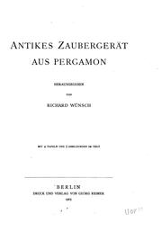 Cover of: Antikes zaubergerät aus Pergamon
