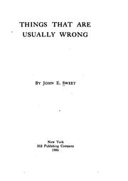 Cover of: Things that are usually wrong