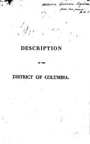 Cover of: A chorographical and statistical description of the District of Columbia: the seat of the general government of the United States.