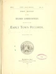 Cover of: First-[fifth] report of the Record Commisssioners relative to the early town records. by Providence (R.I.). Record Commissioners.