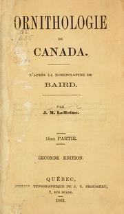 Cover of: Ornithologie du Canada. by J. M. Le Moine