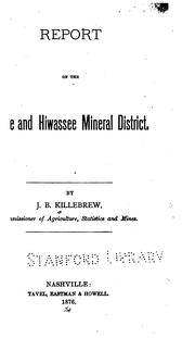 Cover of: Report on the Ocoee and Hiwassee mineral district