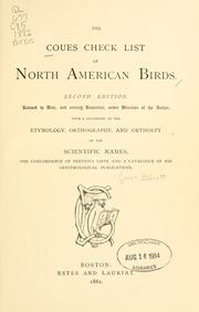 Cover of: The Coues check list of North American birds.